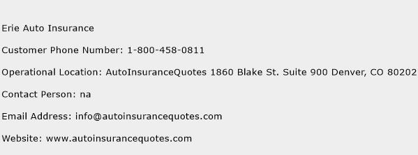 Erie Auto Insurance Phone Number Customer Service
