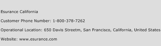 Esurance California Phone Number Customer Service