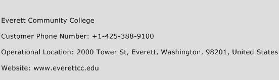 Everett Community College Phone Number Customer Service
