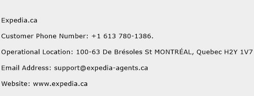 Expedia.ca Phone Number Customer Service