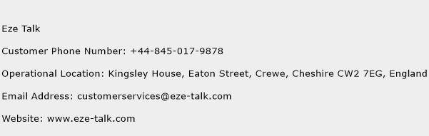Eze Talk Phone Number Customer Service