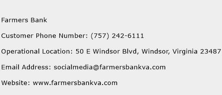 Farmers Bank Phone Number Customer Service