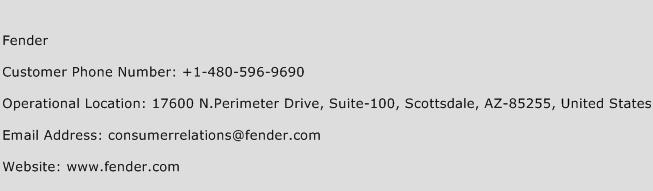 Fender Phone Number Customer Service