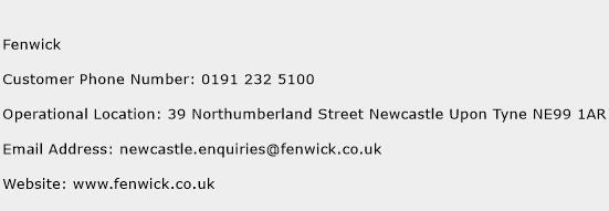 Fenwick Phone Number Customer Service