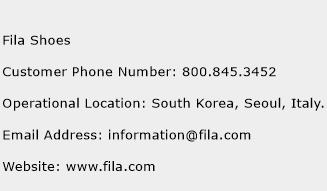 Fila Shoes Phone Number Customer Service