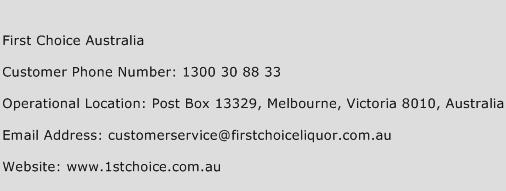 First Choice Australia Phone Number Customer Service
