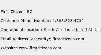 First Citizens SC Phone Number Customer Service