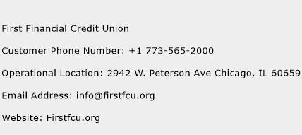 First Financial Credit Union Phone Number Customer Service