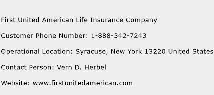 First United American Life Insurance Company Phone Number Customer Service