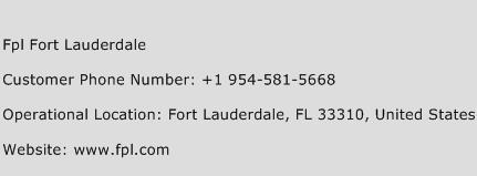 Fpl Fort Lauderdale Phone Number Customer Service