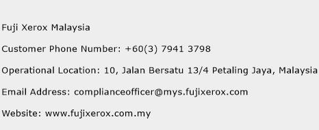 Fuji Xerox Malaysia Phone Number Customer Service
