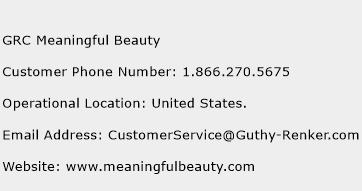 GRC Meaningful Beauty Phone Number Customer Service