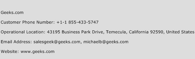 Geeks.com Phone Number Customer Service