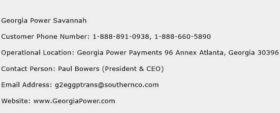 Georgia Power Savannah Phone Number Customer Service