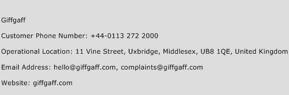 Giffgaff Phone Number Customer Service