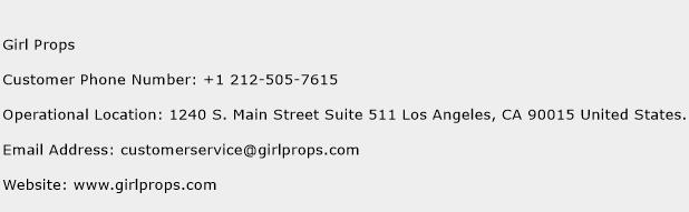 Girl Props Phone Number Customer Service