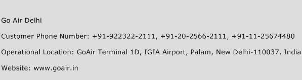 Go Air Delhi Phone Number Customer Service