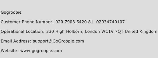Gogroopie Phone Number Customer Service