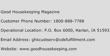 Good Housekeeping Magazine Phone Number Customer Service