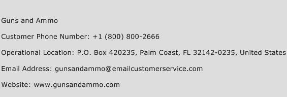 Guns and Ammo Phone Number Customer Service