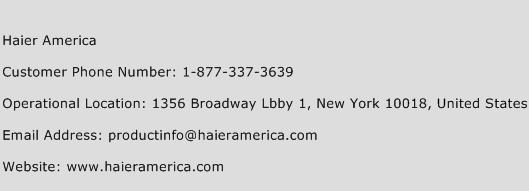 Haier America Phone Number Customer Service