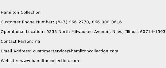 Hamilton Collection Phone Number Customer Service