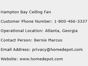 Hampton Bay Ceiling Fan Phone Number Customer Service