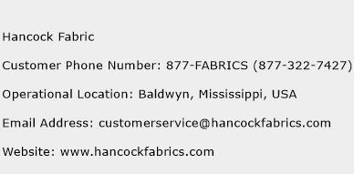 Hancock Fabric Phone Number Customer Service