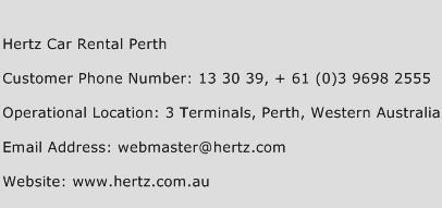 Hertz Car Rental Perth Phone Number Customer Service