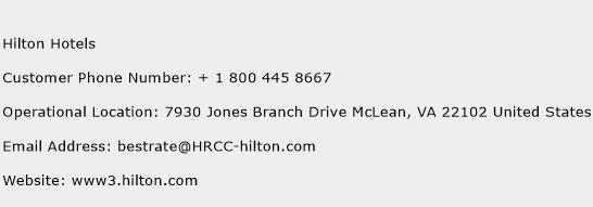 Hilton Hotels Phone Number Customer Service