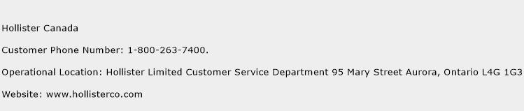 Hollister Canada Phone Number Customer Service