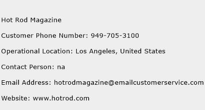 Hot Rod Magazine Phone Number Customer Service