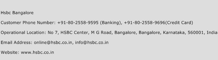 Hsbc Bangalore Phone Number Customer Service