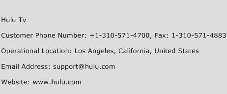 Hulu Tv Phone Number Customer Service