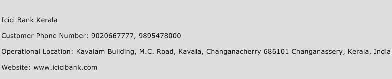 ICICI Bank Kerala Phone Number Customer Service