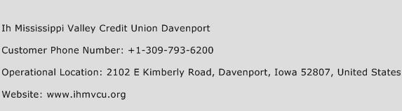 IH Mississippi Valley Credit Union Davenport Phone Number Customer Service