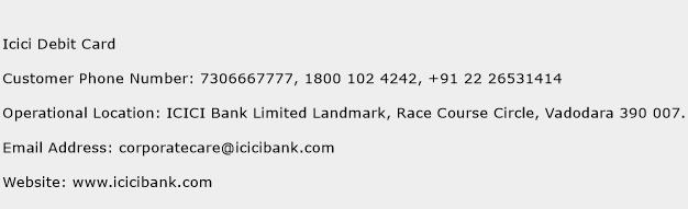 Icici Debit Card Phone Number Customer Service
