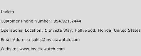 Invicta Phone Number Customer Service