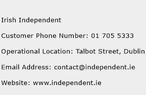 Irish Independent Phone Number Customer Service