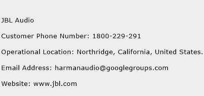 JBL Audio Phone Number Customer Service
