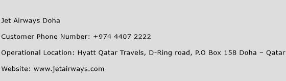 Jet Airways Doha Phone Number Customer Service