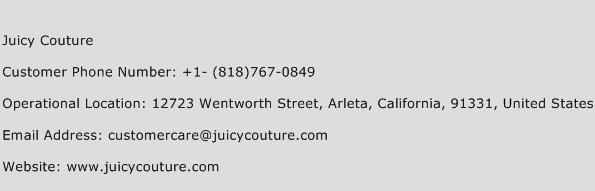 Juicy Couture Phone Number Customer Service