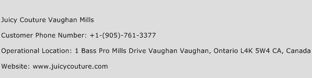 Juicy Couture Vaughan Mills Phone Number Customer Service