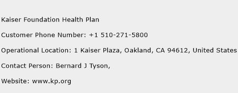 Kaiser Foundation Health Plan Phone Number Customer Service