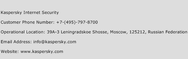 Kaspersky Internet Security Phone Number Customer Service