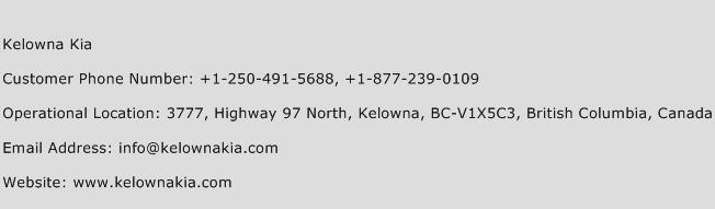 Kelowna Kia Phone Number Customer Service