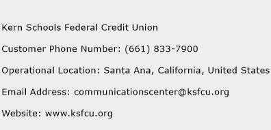 Kern Schools Federal Credit Union Phone Number Customer Service