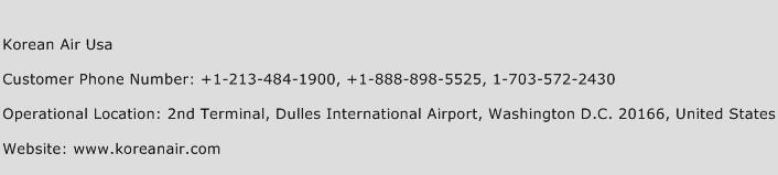 Korean Air Usa Phone Number Customer Service