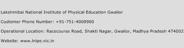 Lakshmibai National Institute of Physical Education Gwalior Phone Number Customer Service
