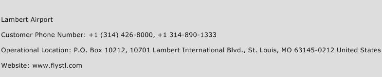 Lambert Airport Phone Number Customer Service